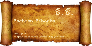 Bachman Bíborka névjegykártya